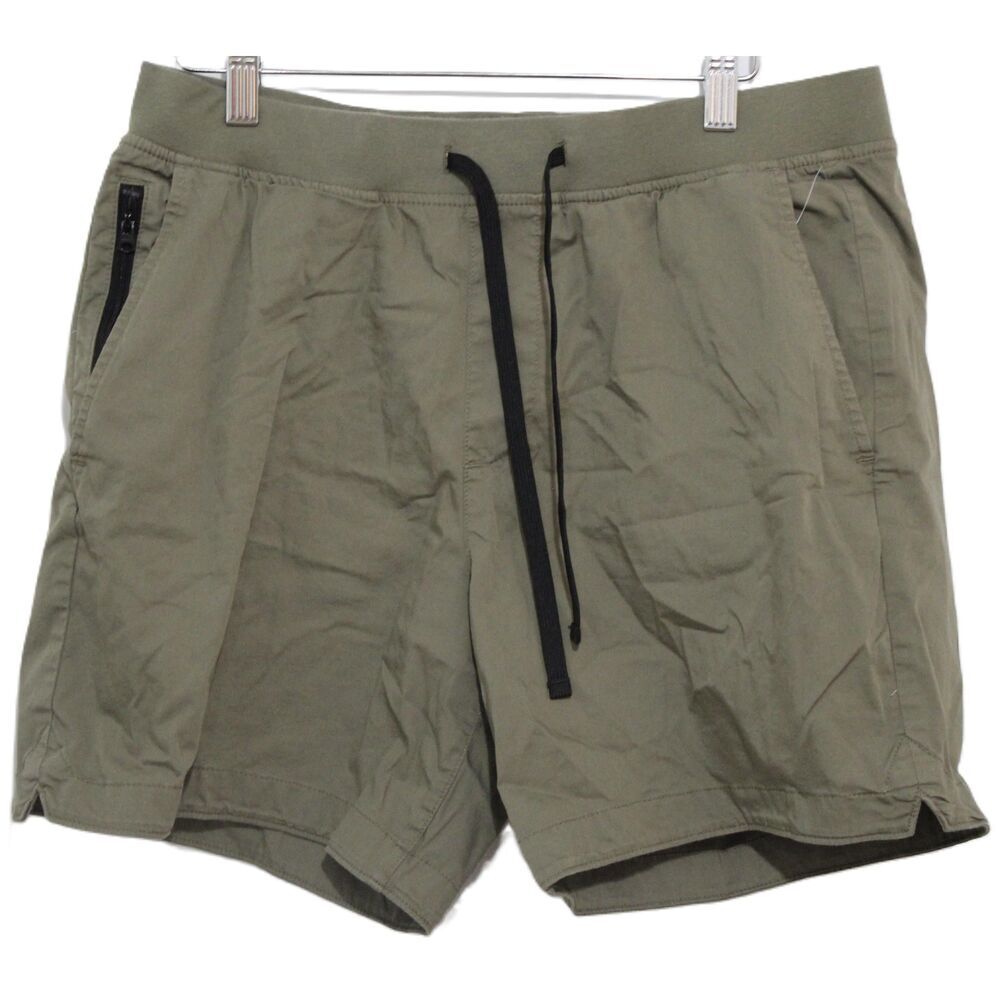 Womens Abercrombie & Fitch Stretch Green Elastic Drawstring Athletic Shorts Sz M